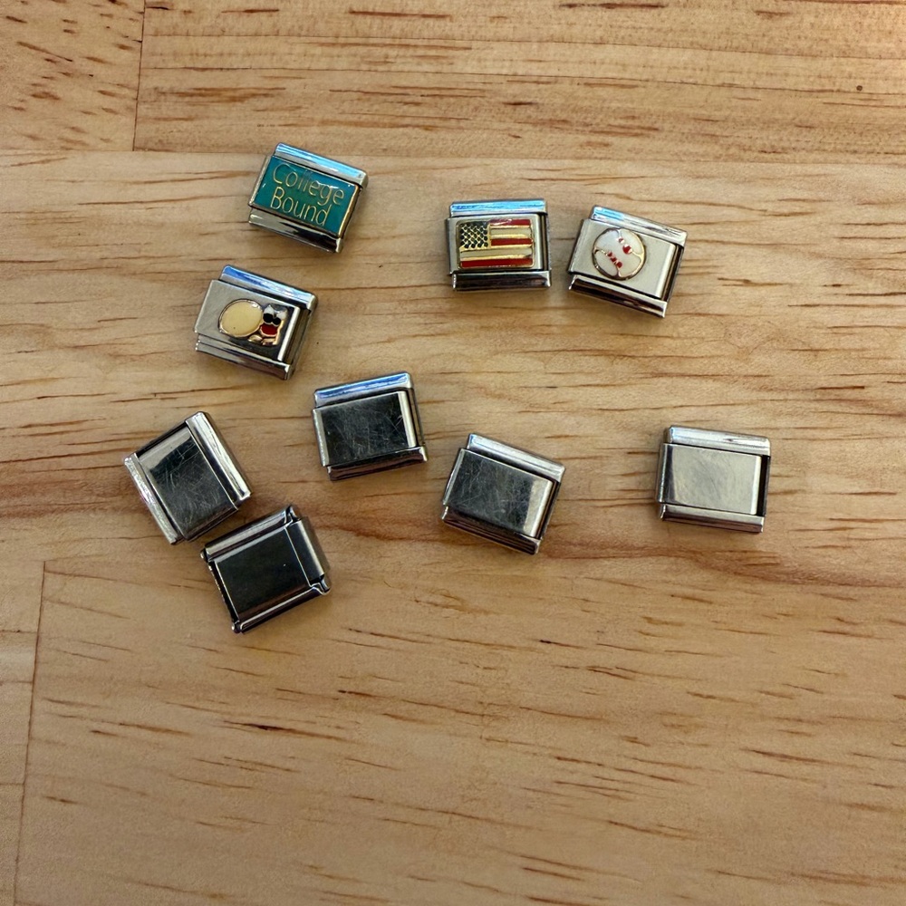 Silver and Multicolor Italian Charm Links